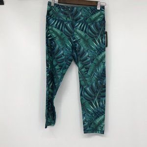 Silver Icing Green Rainforests Crop Leggings M